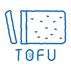 Wall Mural - tofu cheese doodle icon hand drawn illustration