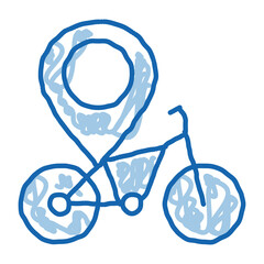 Canvas Print - geolocation bike doodle icon hand drawn illustration