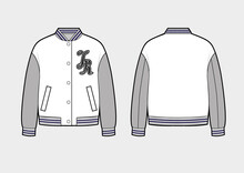 Bomber Or College Jacket On White Background