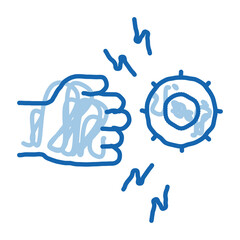 Sticker - virus control doodle icon hand drawn illustration