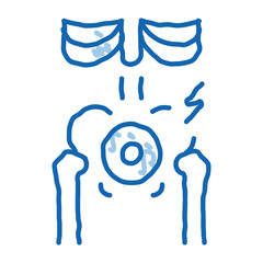 Sticker - hip arthritis doodle icon hand drawn illustration