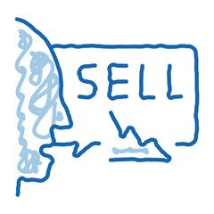 Sticker - person seller doodle icon hand drawn illustration