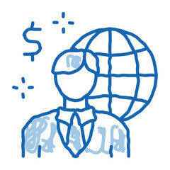 Sticker - global profession representative realtor doodle icon hand drawn illustration