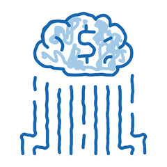 Wall Mural - cash cloud doodle icon hand drawn illustration