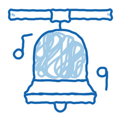 Sticker - church bells doodle icon hand drawn illustration