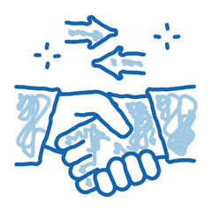 Poster - handshake exchange agreement doodle icon hand drawn illustration