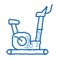 Sticker - exercise bike doodle icon hand drawn illustration