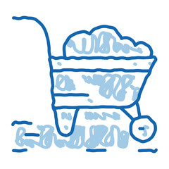 Wall Mural - fertilizer trolley doodle icon hand drawn illustration