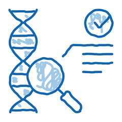 Wall Mural - blood dna test doodle icon hand drawn illustration