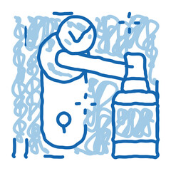 keyhole disinfection doodle icon hand drawn illustration