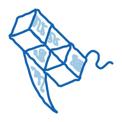 Sticker - aerial cubes on string doodle icon hand drawn illustration