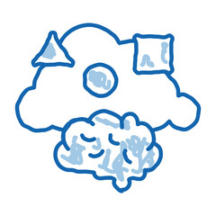 Poster - dementia brain figures doodle icon hand drawn illustration