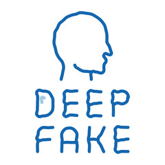 Poster - deepfake human face doodle icon hand drawn illustration