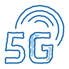 Poster - smart city 5g internet doodle icon hand drawn illustration