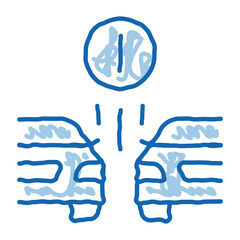 Poster - side spacing car control system doodle icon hand drawn illustration