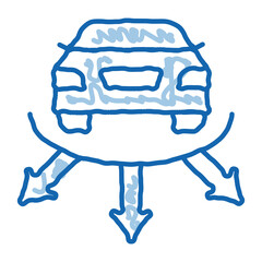 Sticker - parktronic parking system doodle icon hand drawn illustration