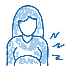 Sticker - contractions pregnant woman doodle icon hand drawn illustration