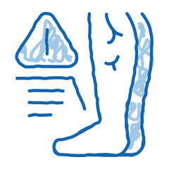 Wall Mural - cold feet due atherosclerosis, health problem doodle icon hand drawn illustration