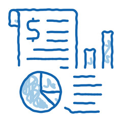 Sticker - financial chart of audit doodle icon hand drawn illustration