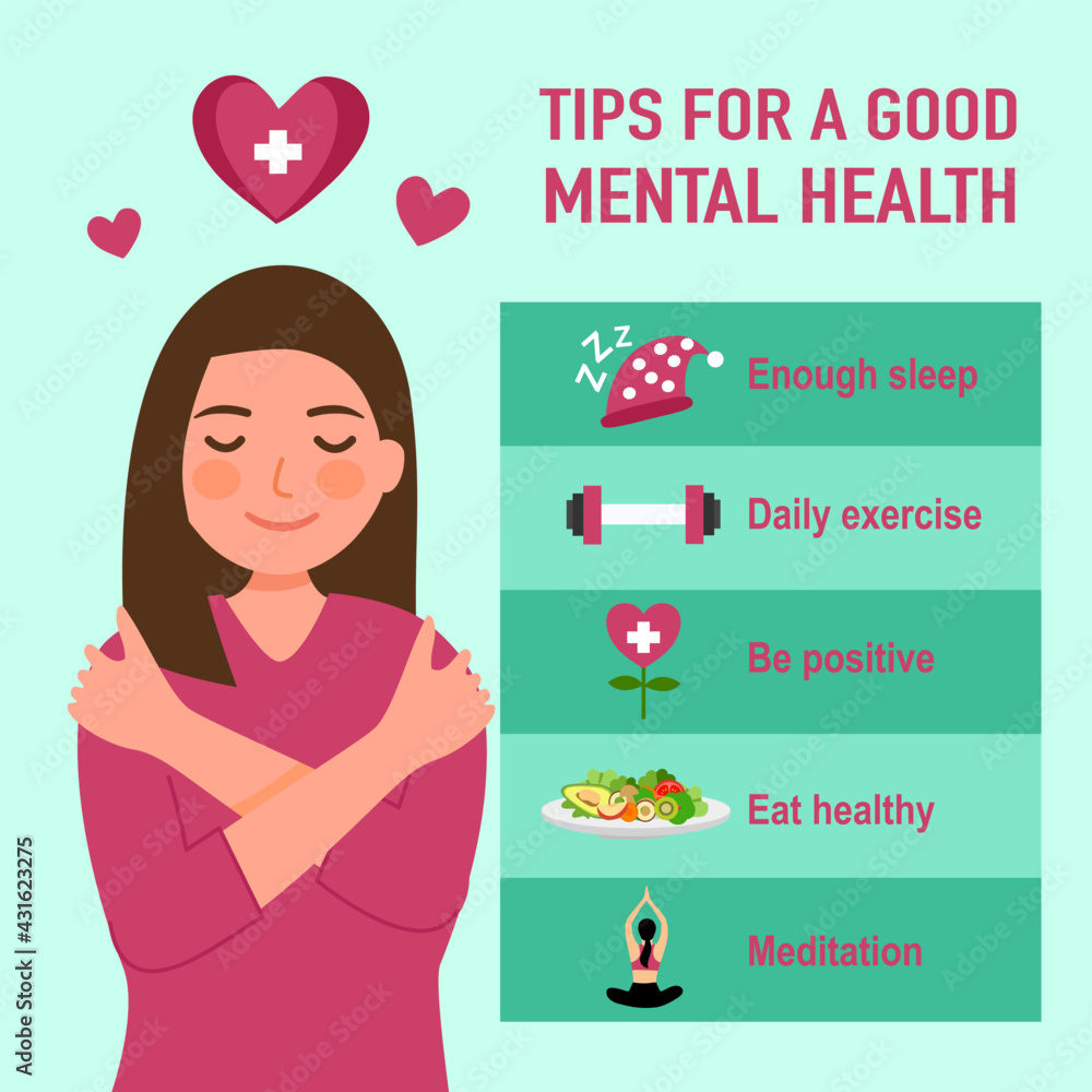 Tips for a good mental health with useful advices infographic concept ...