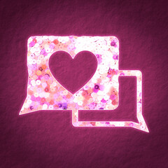 Sticker - Pink sequin love message  virtual dating illustration