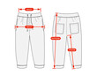 © barks - Clothing size chart vector illustration (Sweat pants )