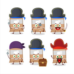 Poster - Cartoon character of fast food bag with various pirates emoticons