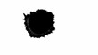 Painting animation of an ink drop on a white paper expanding into a black circle
