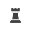 Chess rook piece vector icon