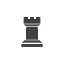 Chess Rook Piece Vector Icon