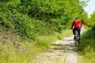 man sport ride on bike path in bordeaux France