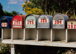 © SuperStock - Row of letterboxes in rural setting