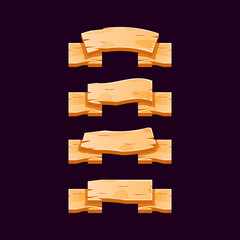 Wall Mural - wooden ribbon banner design perfect for game ui asset elements