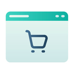 Wall Mural - online shop marketplace web single isolated icon with smooth style