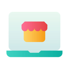 Wall Mural - online shop merchant marketplace single isolated icon with smooth style