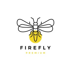 Wall Mural - firefly outline logo vector icon illustration