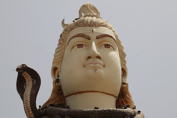 Wall Mural - Closeup shot of of the statue of Buddha in Nageshwar Shiva Temple Goriyali in India