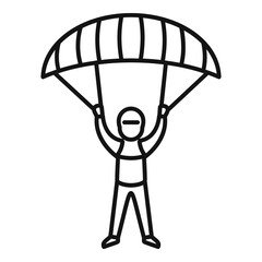 Wall Mural - Paratrooper icon, outline style