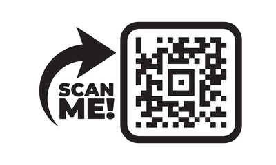 scan me icon with qr code. qrcode tempate for mobile app