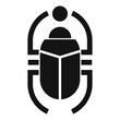 Egypt scarab beetle icon, simple style