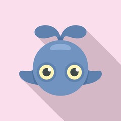 Sticker - Cute whale toy icon, flat style