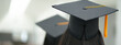 © EduLife Photos - Young happy Asian woman university graduate in graduation gown and cap in the college campus. Education stock photo