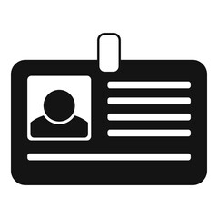 Sticker - Driver license card icon, simple style