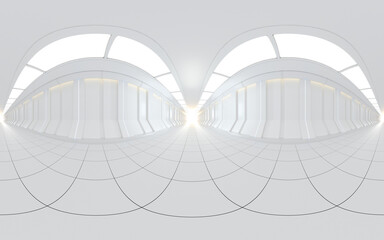 Sticker - White science fiction tunnel, 3d rendering.