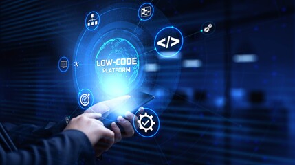 Low Code software development platform technology concept