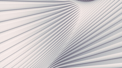 Wall Mural - Abstract white waves and lines pattern. Futuristic background. 3d rendering