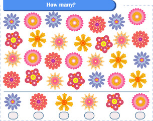  A game for children. count how many flowers