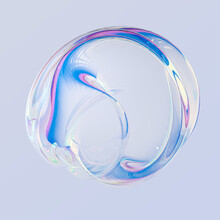 Fluid Round Abstract Shape, Futuristic Modern Banner Design Template, Liquid Glass Stylized Frame, 3d Illustration