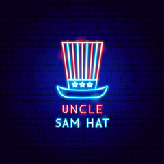 Sticker - Uncle Sam Hat Neon Label