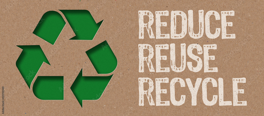 Paper cut - Reduce, Reuse and Recycle Stock Photo | Adobe Stock